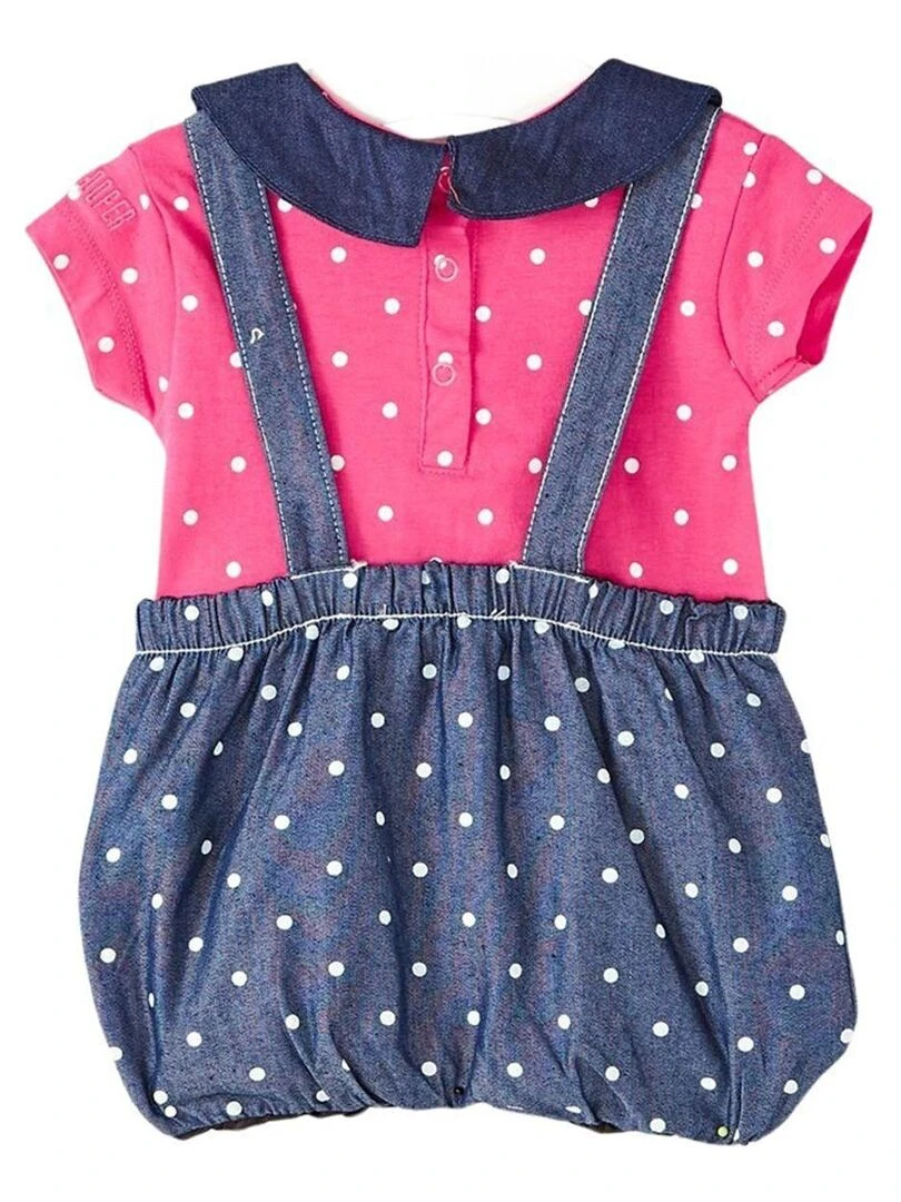Lee Cooper Ensemble T shirt robe salopette bébé fille Imprimé Logo Rose fushia