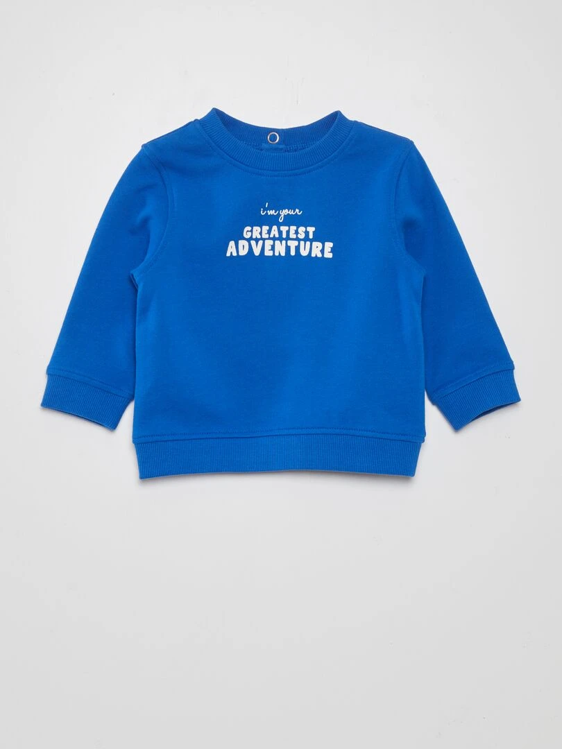 Sweat en molleton fin Bleu électrique