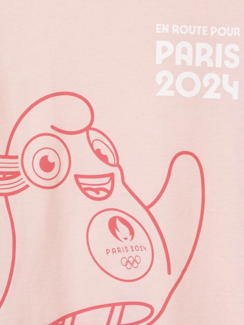T shirt en jersey   Paris 2024   Rose