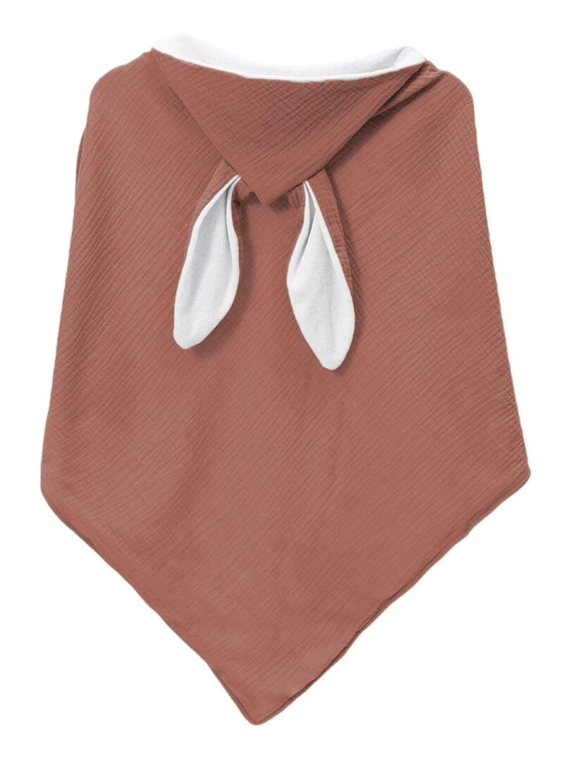 Cape  sortie de bain intérieur 100 % coton   Lapin   Monsieur Bébé   Rose