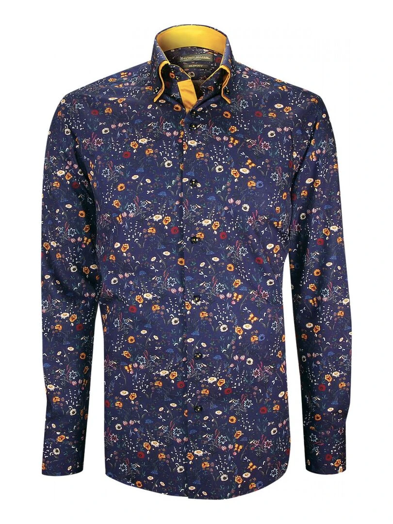 Chemise double col à coudières EROS Bleu