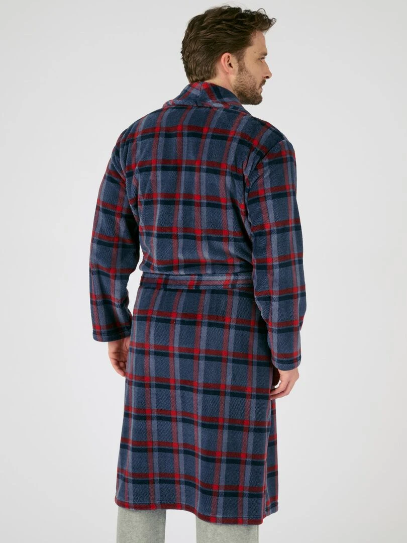 Robe de chambre à carreaux Thermolactyl   Damart   Gris