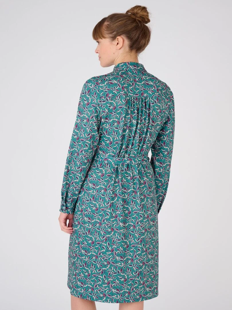 Robe maille chaude imprimée   Damart   Vert chèvrefeuille