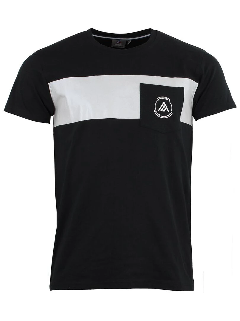 T shirt manches courtes homme CABRI PEAK MOUNTAIN Noir Argenté