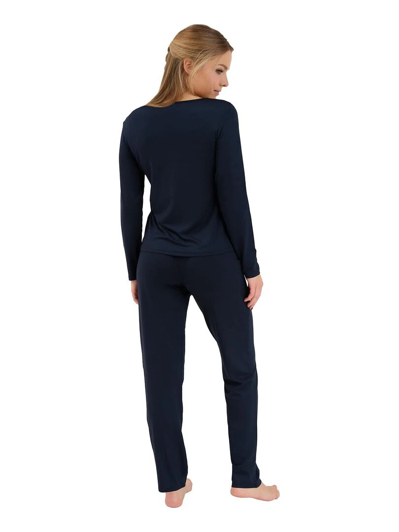 Pyjama pantalon top manches longues Mirabelle Bleu