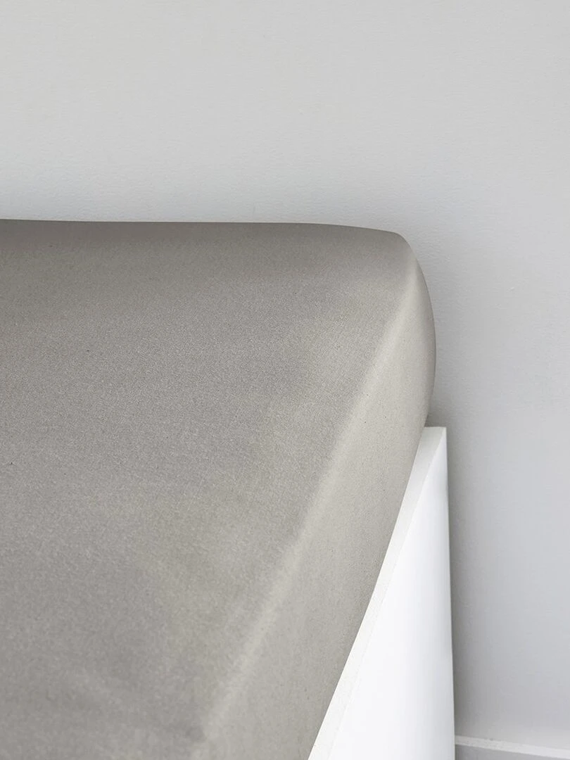 Drap housse 2 personnes uni 'ESSENTIAL' 'TODAY' Beige