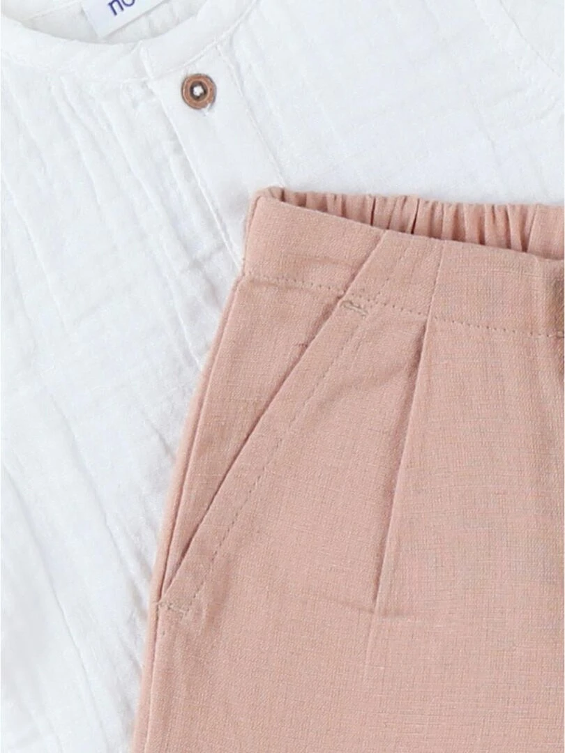Set cérémonie chemise + pantalon  écru/caramel clair   Noukie's   Beige