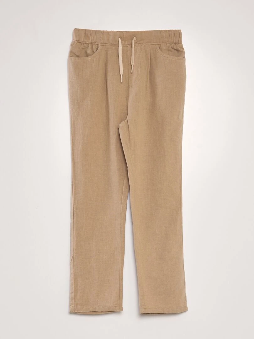 Pantalon chino en lin Beige