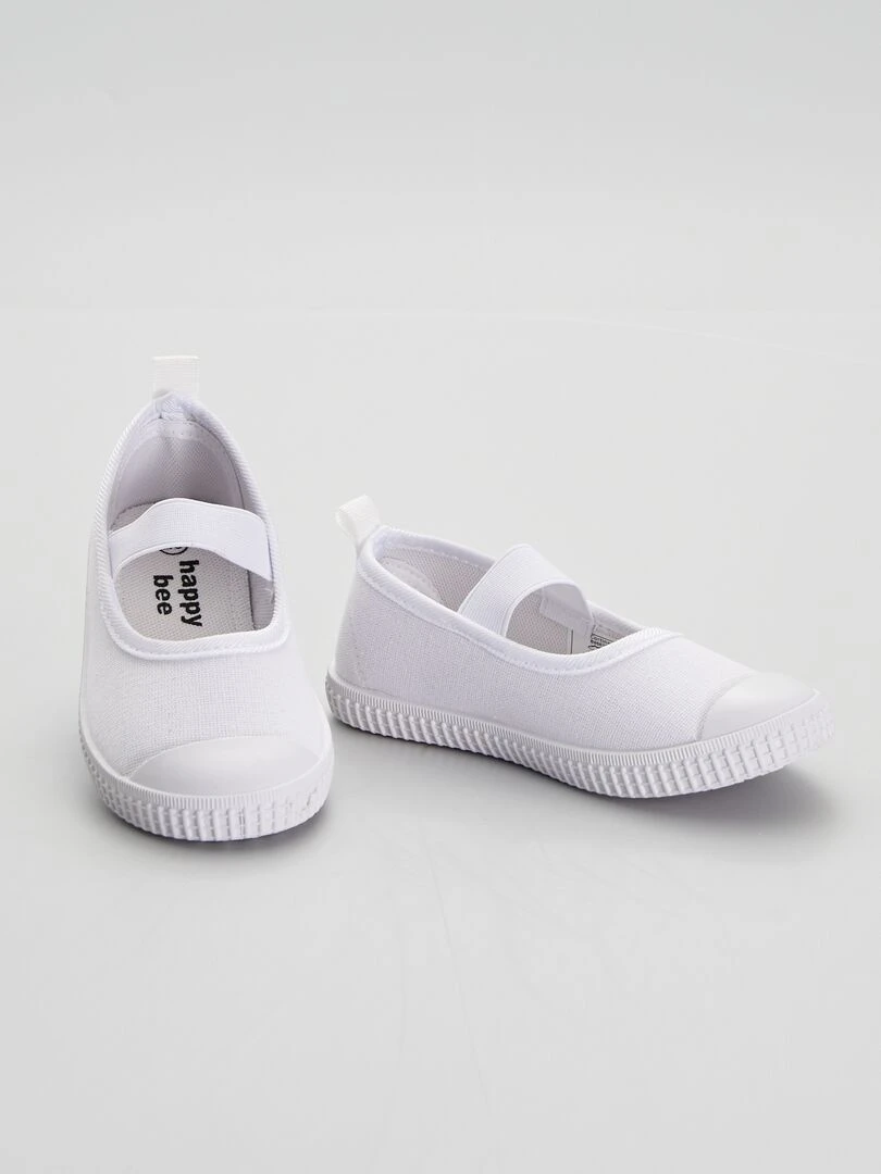 Ballerines avec bride élastique   Blanc