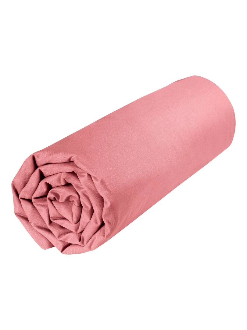 Drap dousse lit bébé 60x120 cm 100% coton Bio 'P'tit Basile' Rose foncé