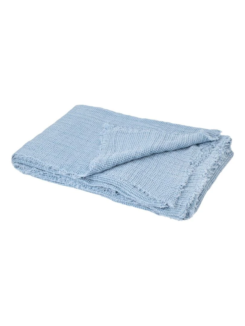 Plaid en 100% lin Jade Bleu ciel
