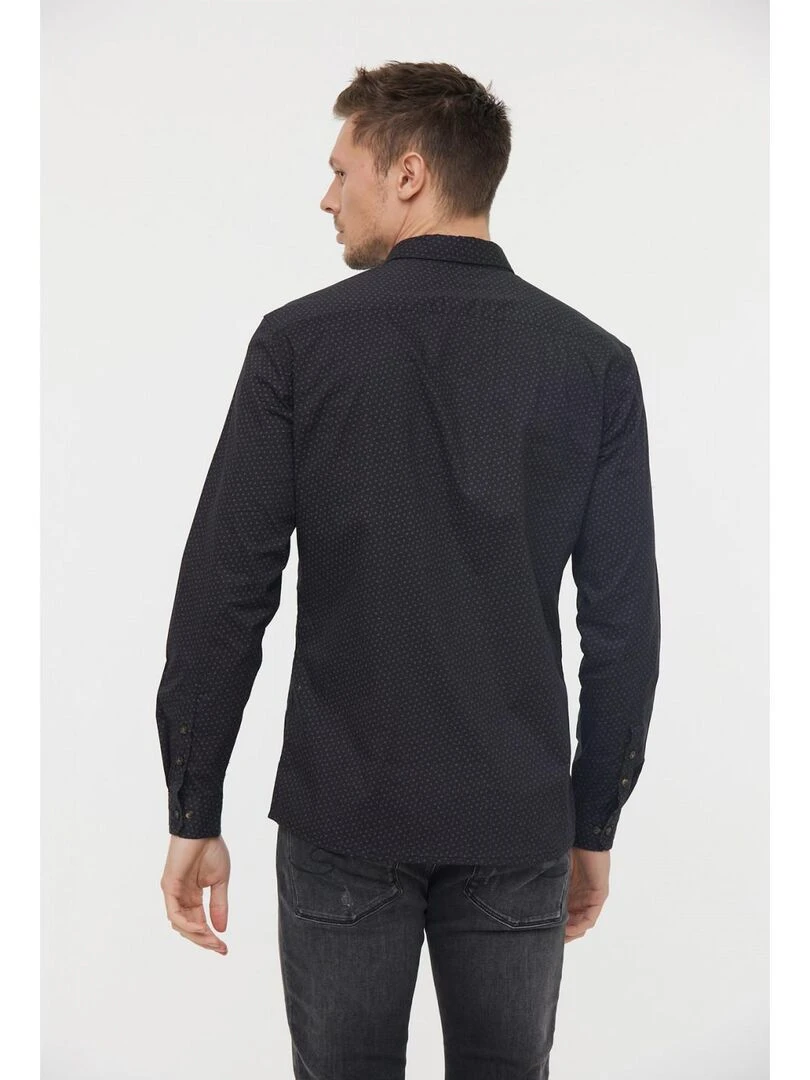 Lee Cooper   Chemise manches longues coton slim DUMY   Noir