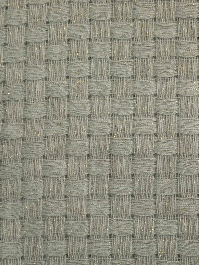 Plaid frangé au style rétro   Bleu céladon