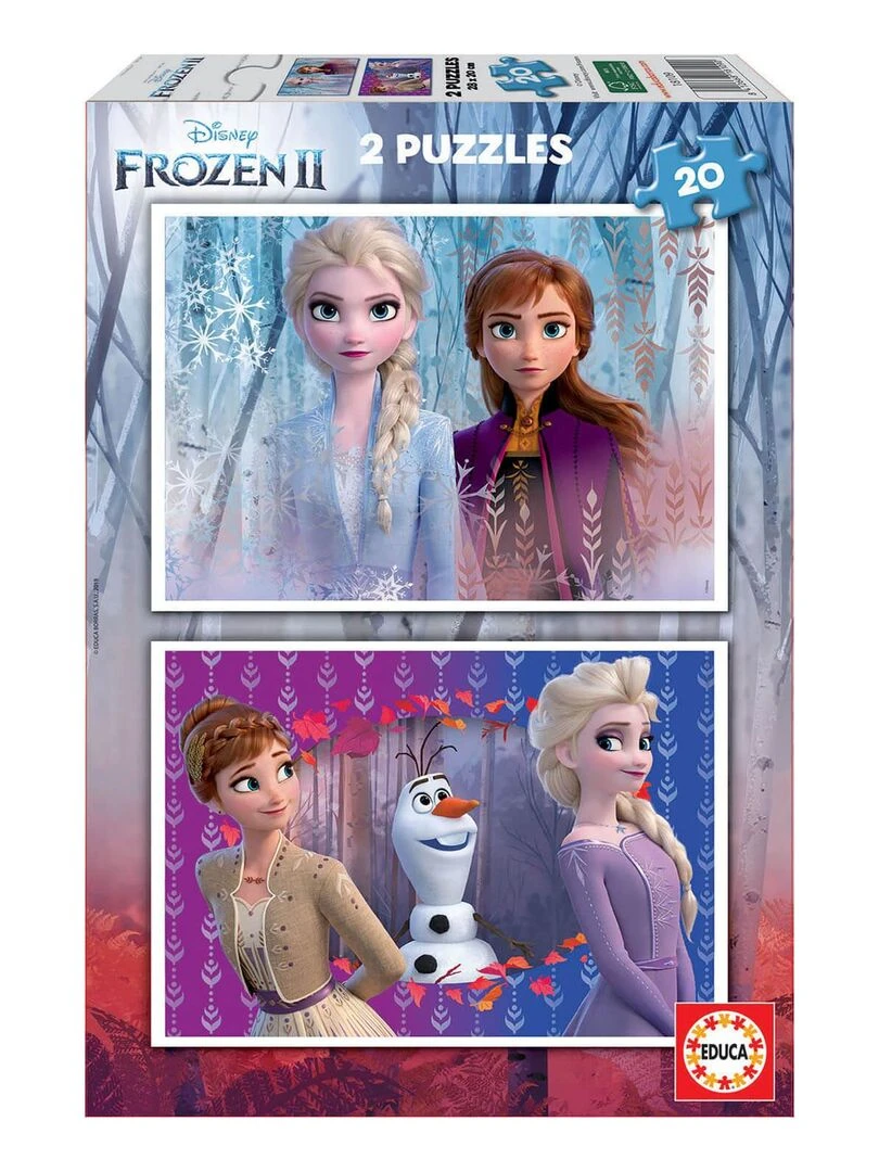 Puzzle 2 x 20 pièces : La Reine des Neiges 2 (Frozen 2) N/A