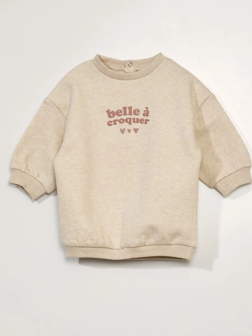 Robe sweat en molleton Beige