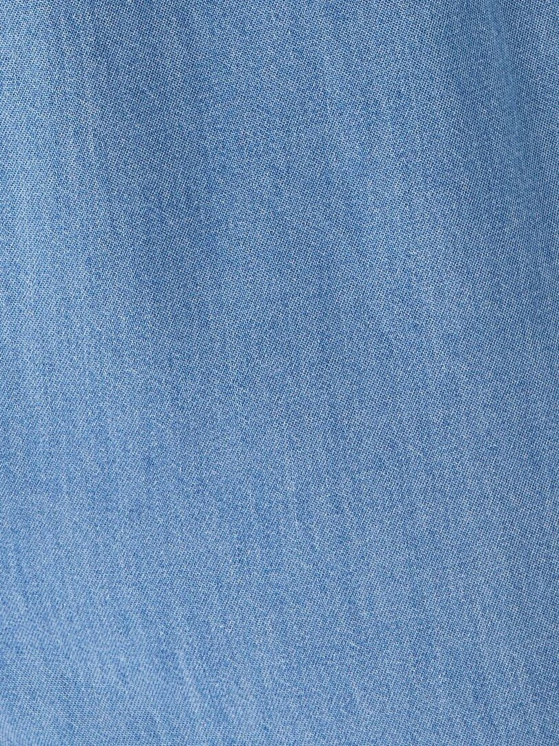 Pantacourt toile chambray pur coton   Damart   Bleu