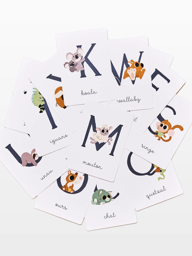 Cartes d'apprentissage 'L'alphabet avec les animaux' N/A