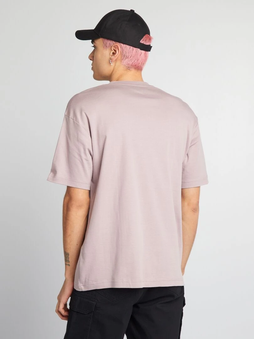 T shirt col rond en coton   Vieux rose