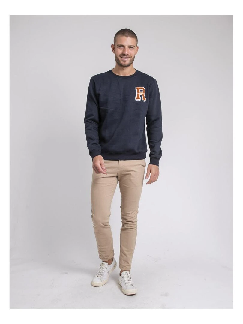 Sweat col rond WASGANY   Bleu marine