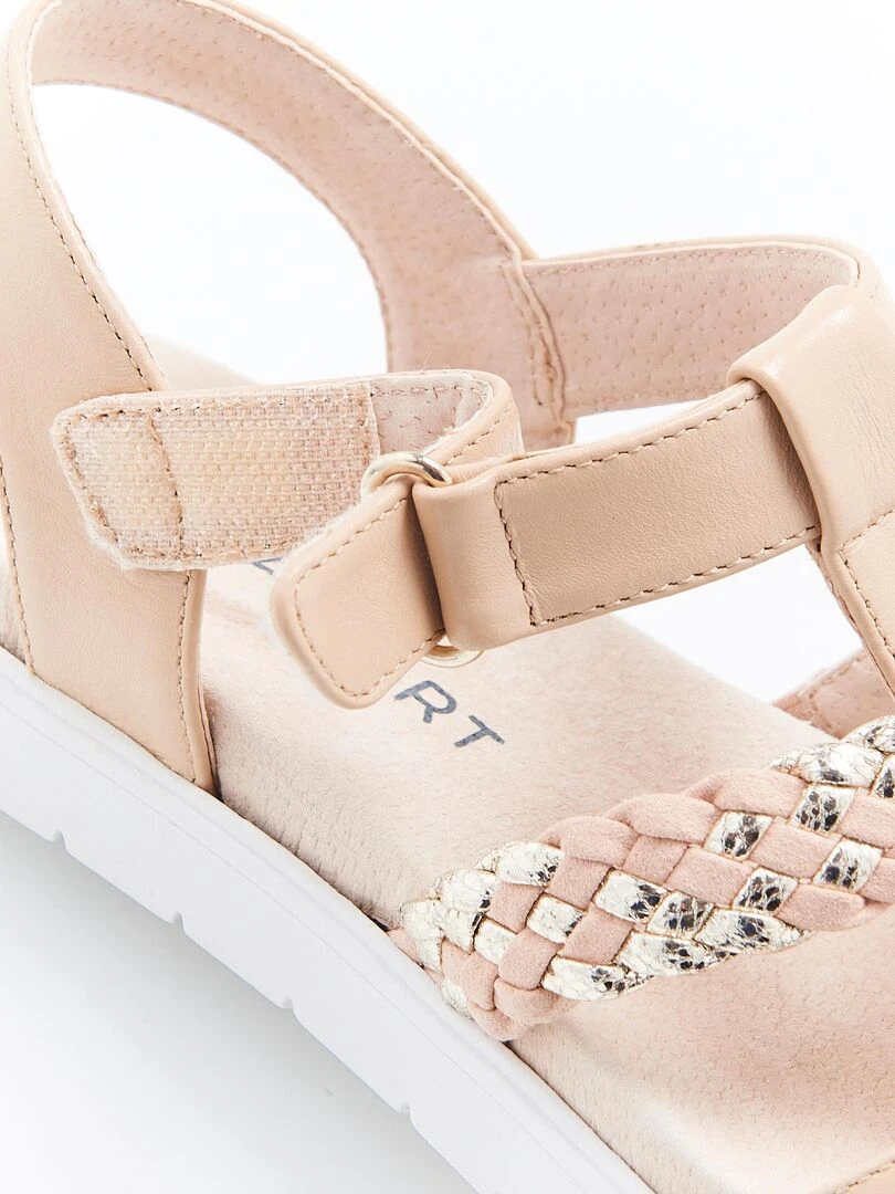 Sandales à brides tressées et lisses Amortyl   Damart   Rose