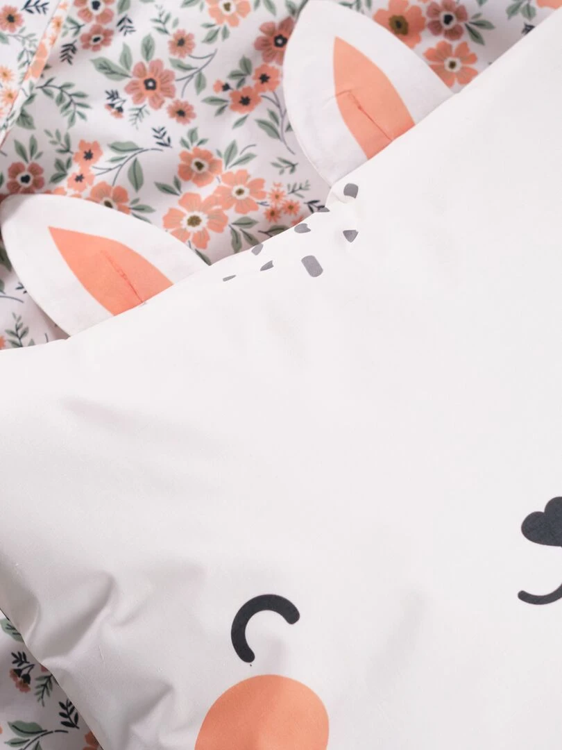 Parure de lit 'Lapin' 1 personne Rose