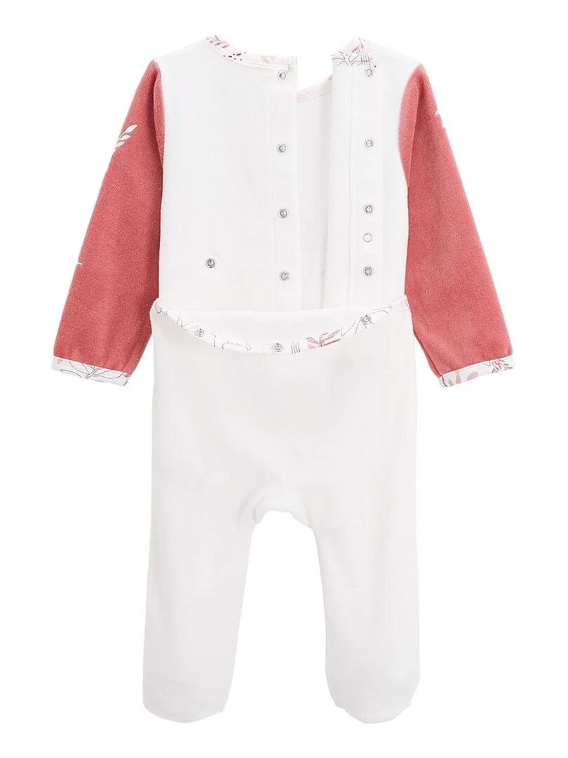 Pyjama bébé en velours Oma Biche   Ecru