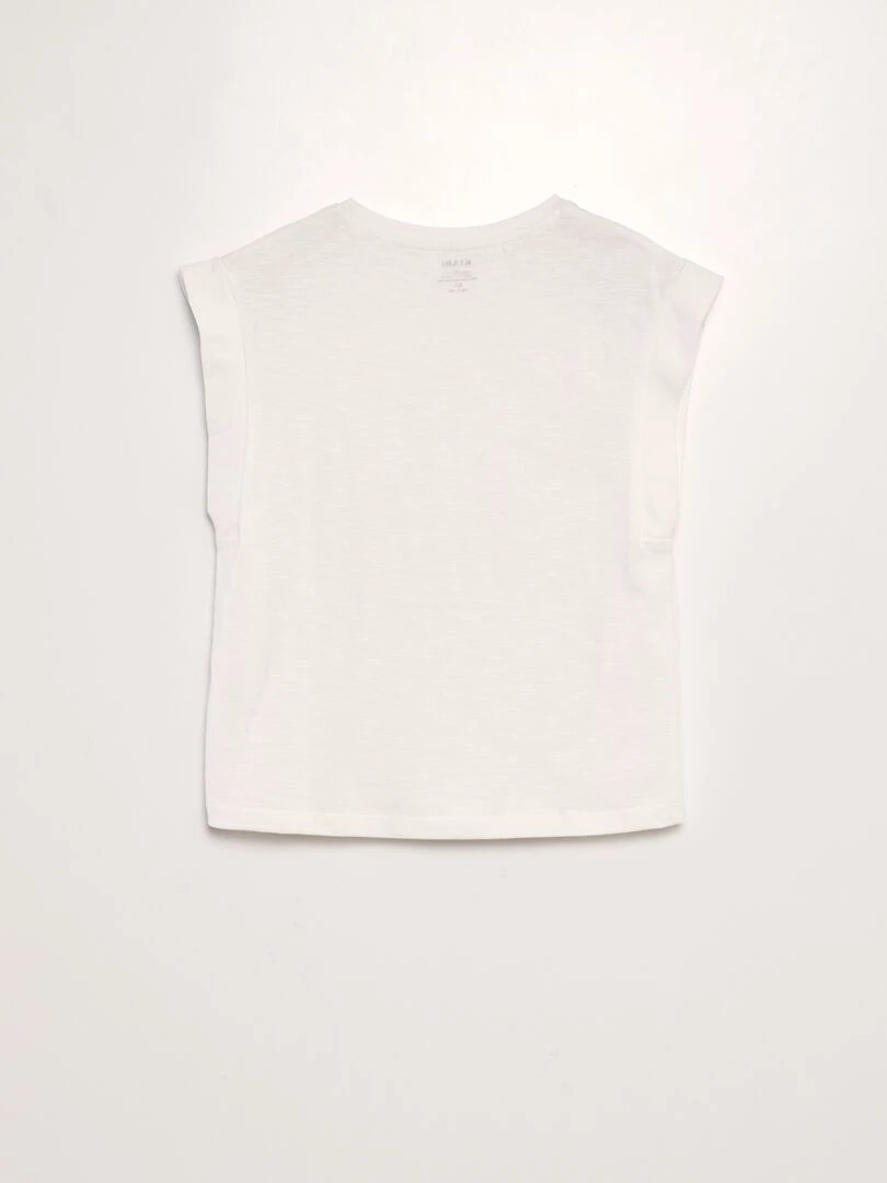 T shirt en jersey à manches très courtes blanc