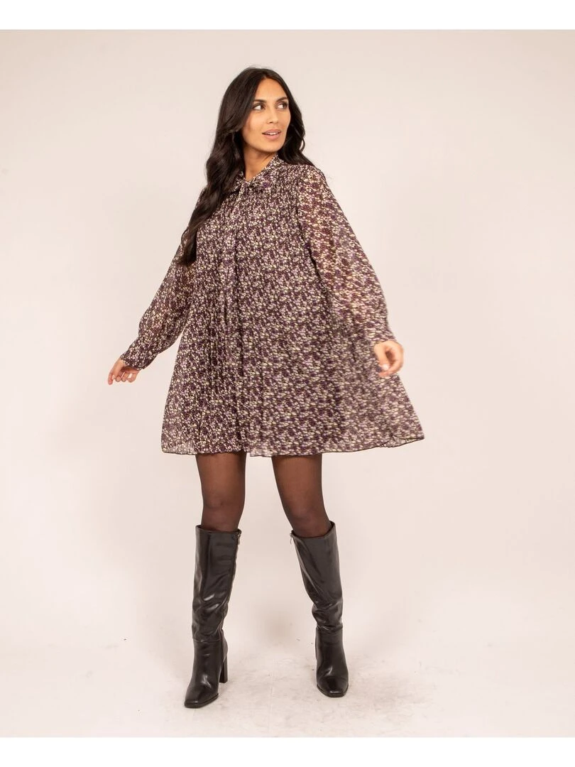 Robe courte motifs IRREELLE   Violet