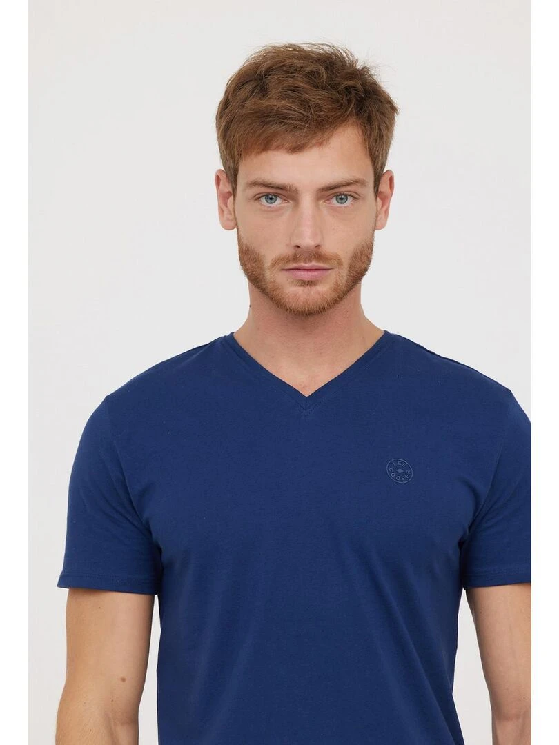 Lee Cooper   T Shirt manches courtes coton regular AJESSY   Bleu marine