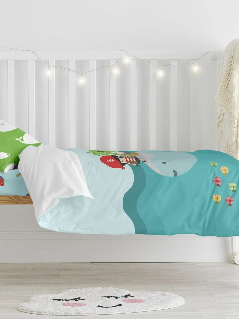 Parure housse de couette 2 pièces Pirata Berceau "Happyfriday" Multicolore