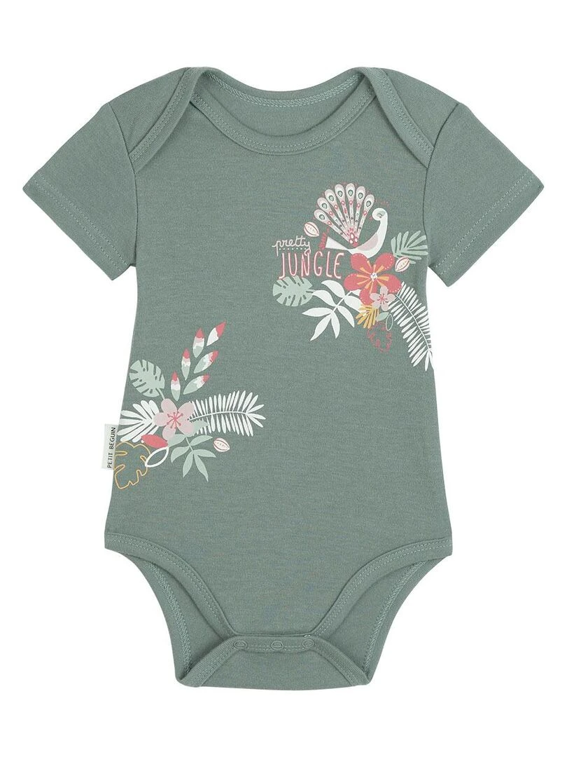 Lot de 2 bodies bébé manches courtes Pretty Jungle   Vert