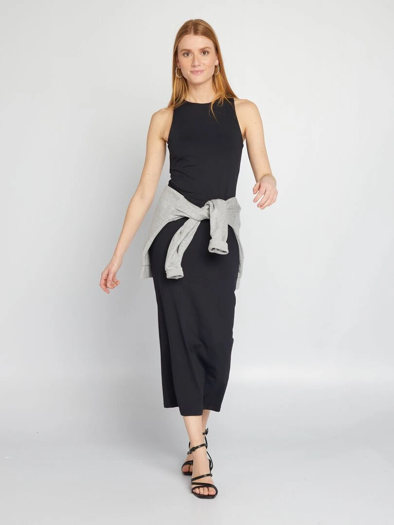 Robe longue moulante noir