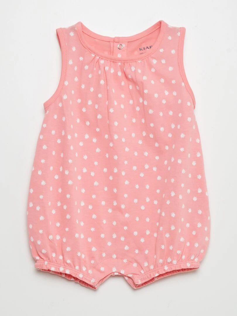 Lot de combishorts en jersey   2 pièces   Vert / rose