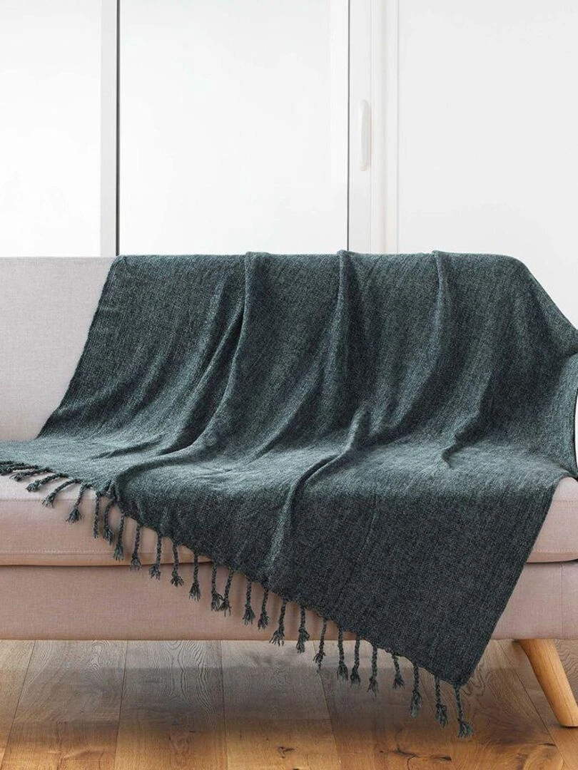 Plaid Chenille uni Melissa   gris anthracite
