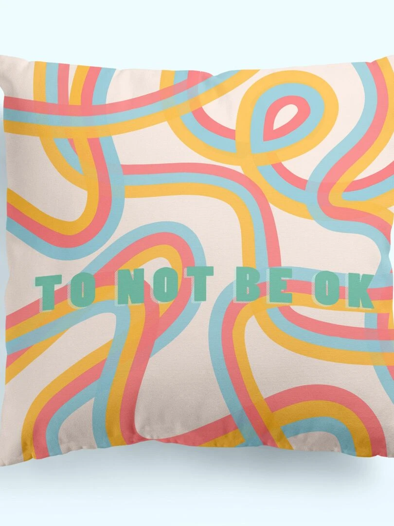 Housse de coussin décoratif Okay "Happyfriday"   Blanc