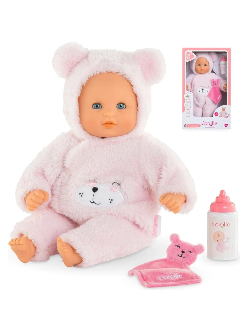 Poupon Bébé Calin Ourson d'Amour Rose