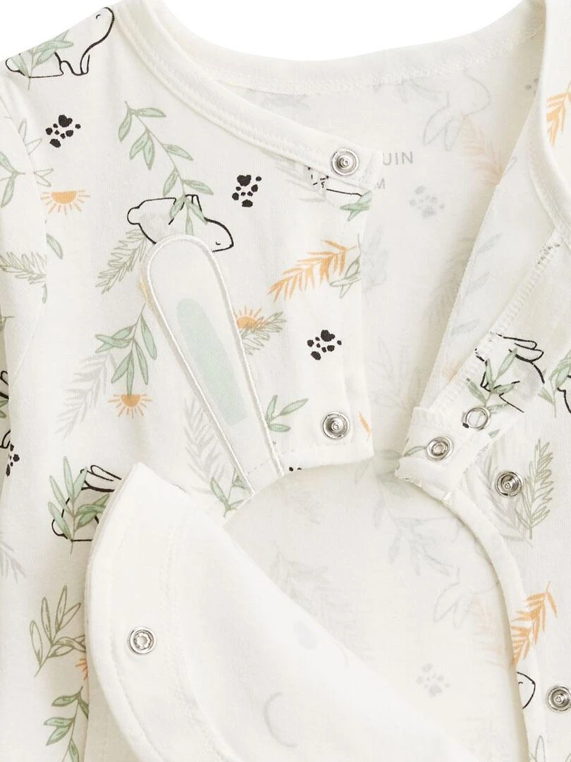 Pyjama bébé ouverture pont Frimousse   Ecru