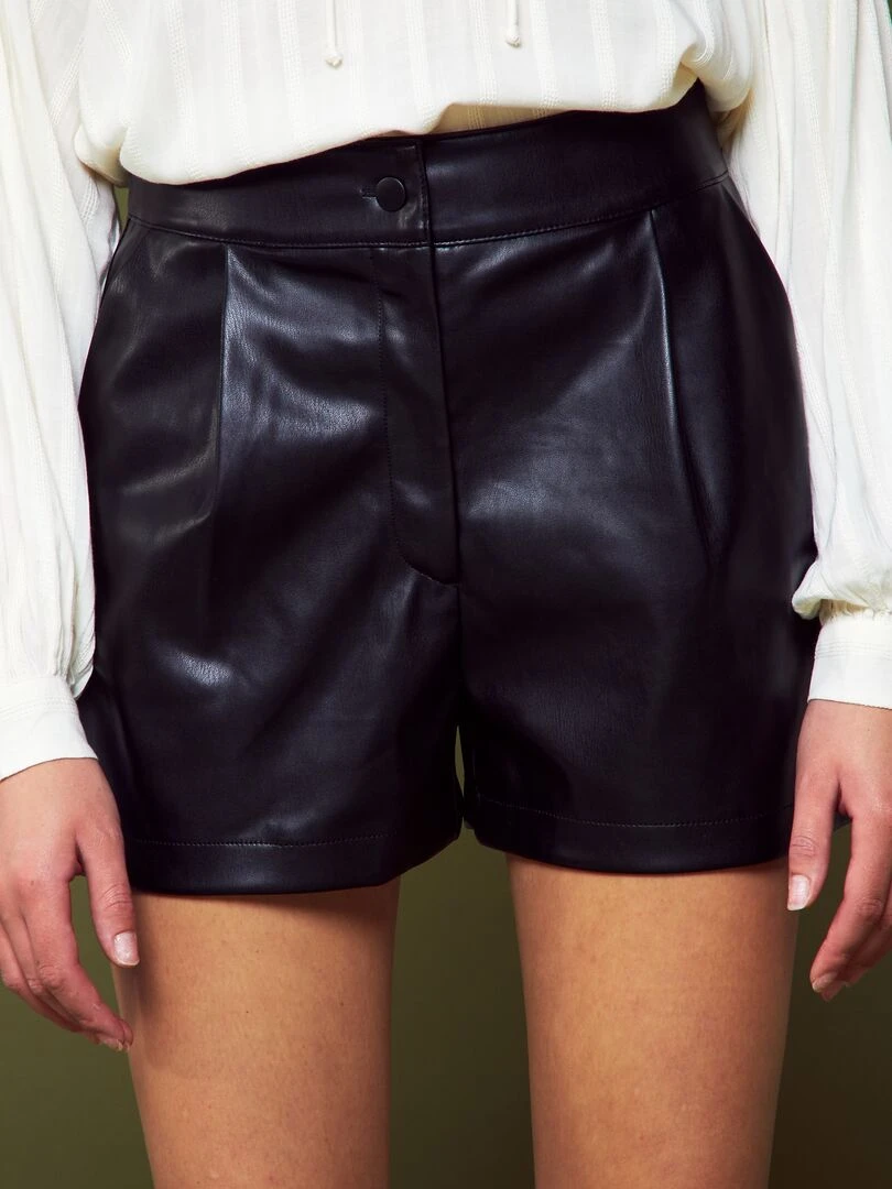 Short en simili REAL BLACK