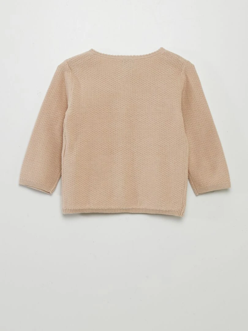 Gilet en maille fantaisie Beige