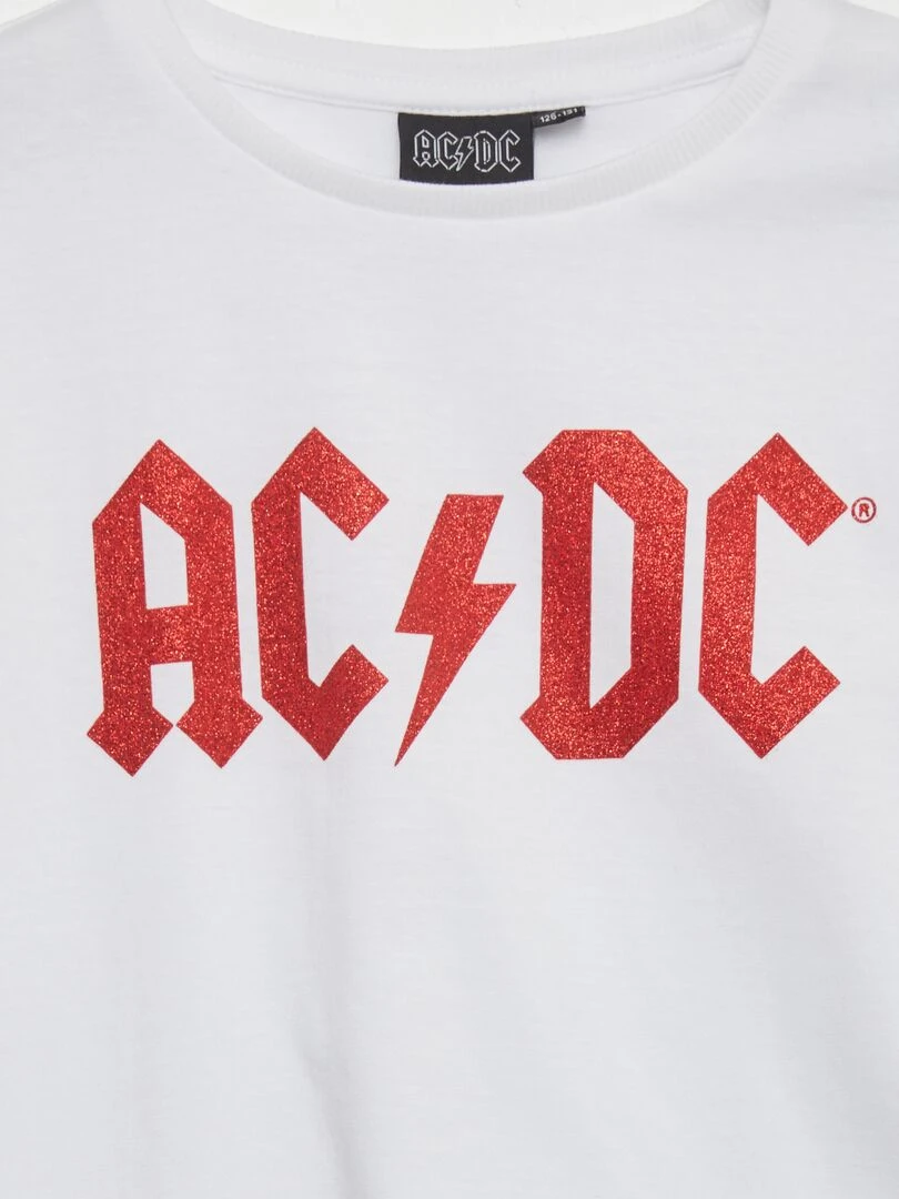 T shirt 'ACDC' manches courtes blanc