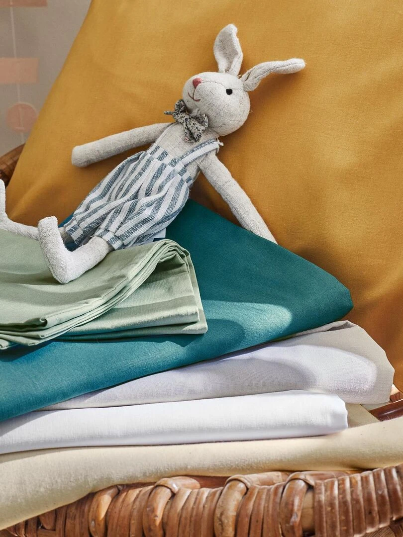 Housse de couette enfant uni Bleu canard