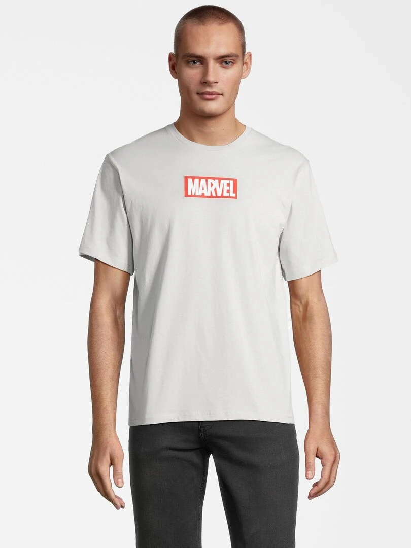 T shirt adulte effet délavé Avengers Marvel 100% Coton Gris L Gris