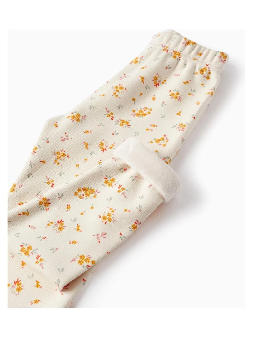 Leggings Cardadas pour Fille 'Floral' SWEET FROSTY DREAMS Beige clair