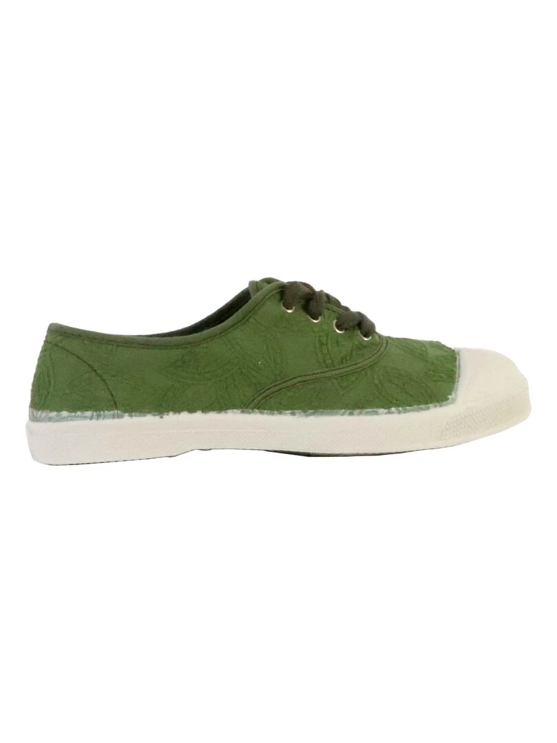 Tennis à Lacets Bensimon Broderie Anglaise Vert