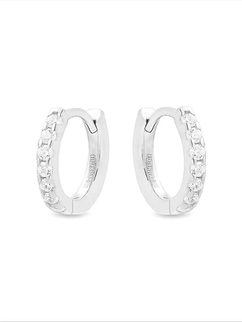 Boucles d'oreilles  meri en argent 925 et zircon cubique rhodié brillant   Argent