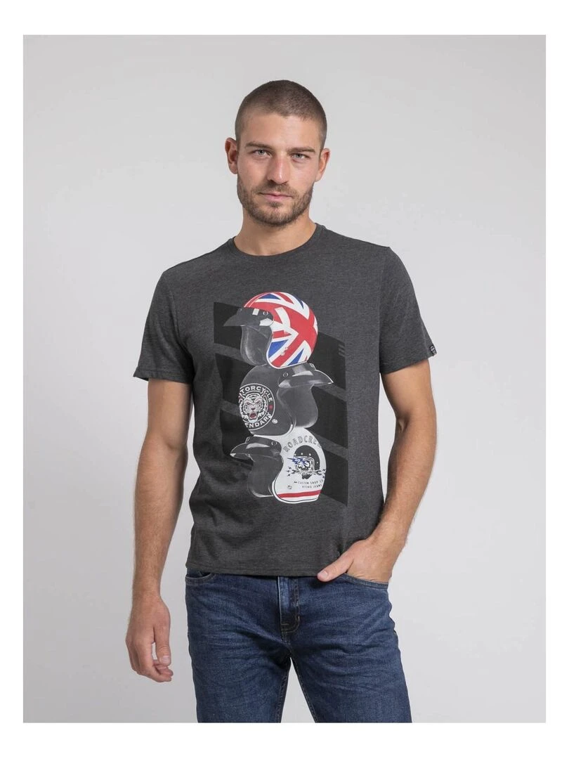 T shirt col rond pur coton JOAKIM Gris
