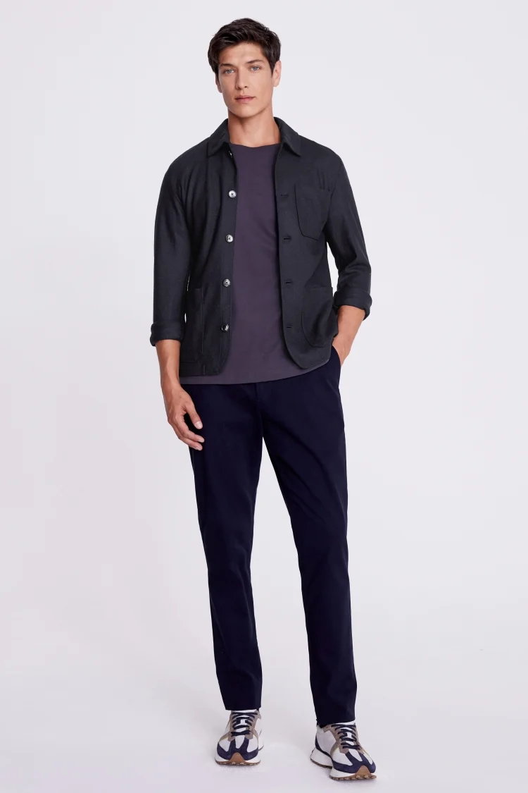 Tailored Fit Blue Check Stretch Jacket   Buy Online at Moss
