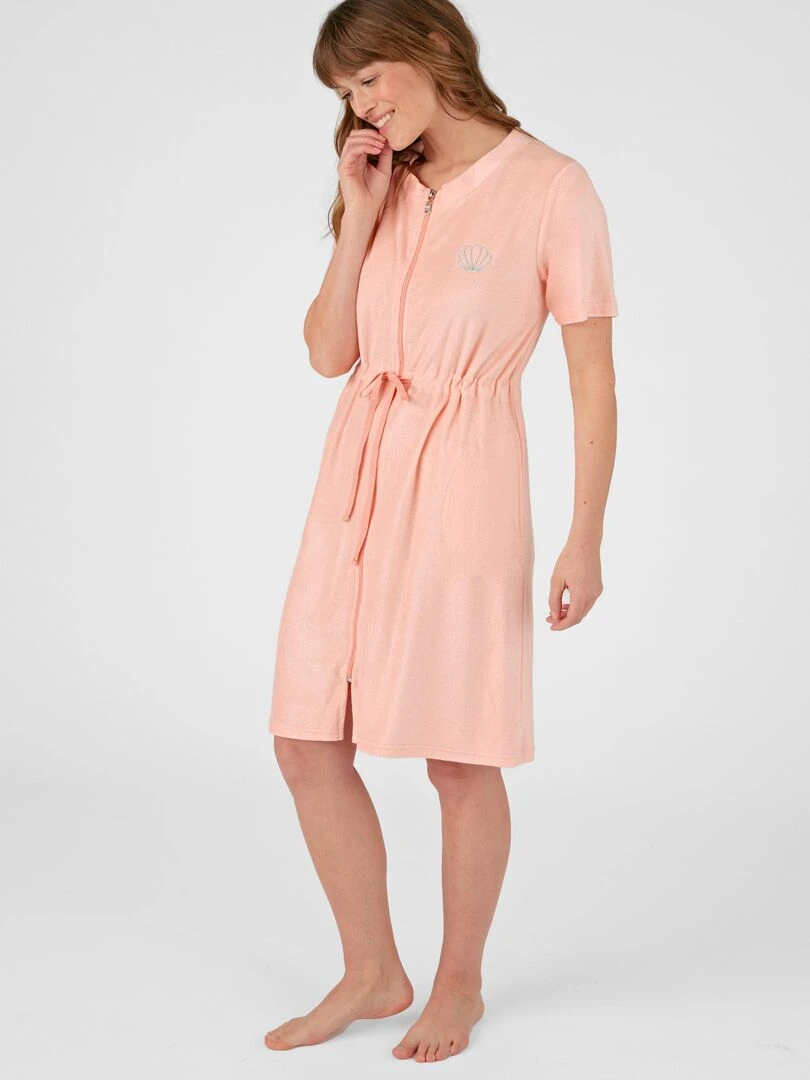 Robe de détente zippée en éponge Damart Orange