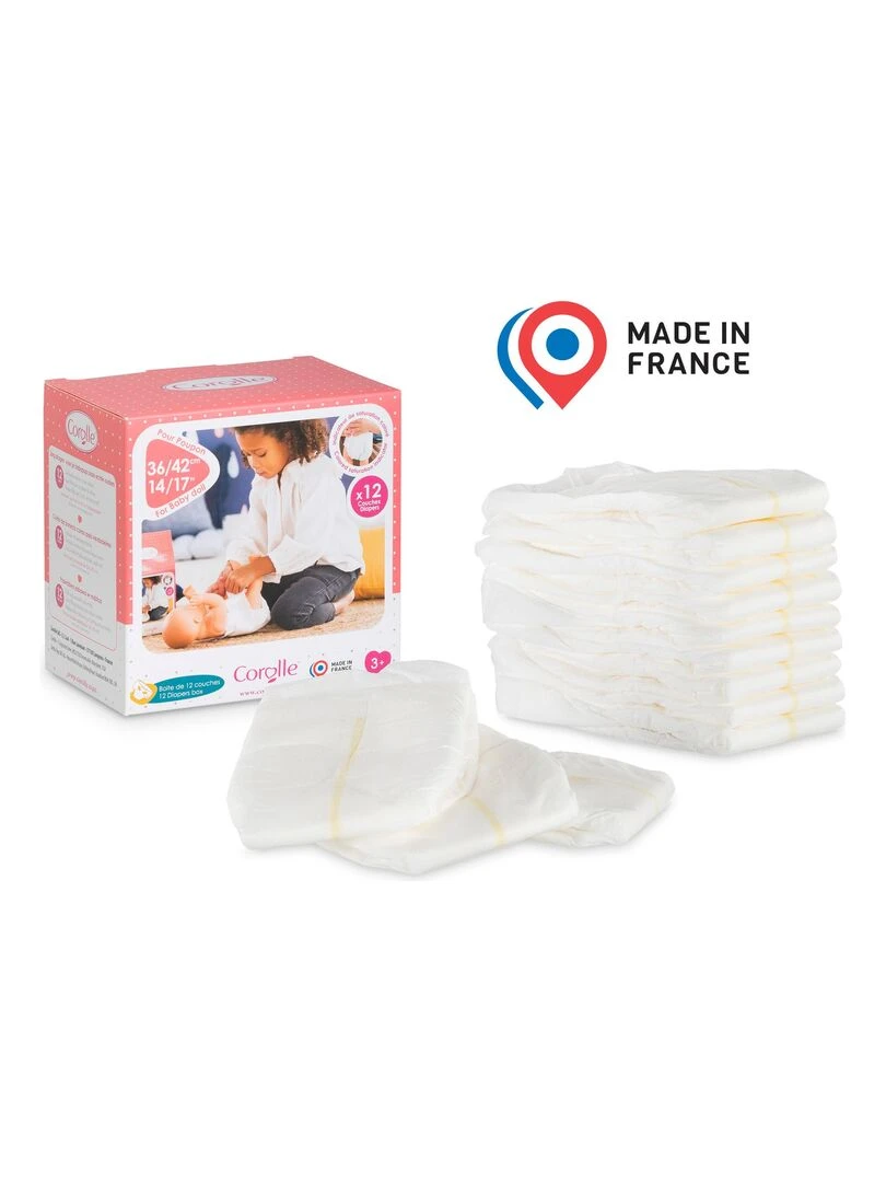 Boîte de 12 couches pour poupon 36 et 42 cm N/A
