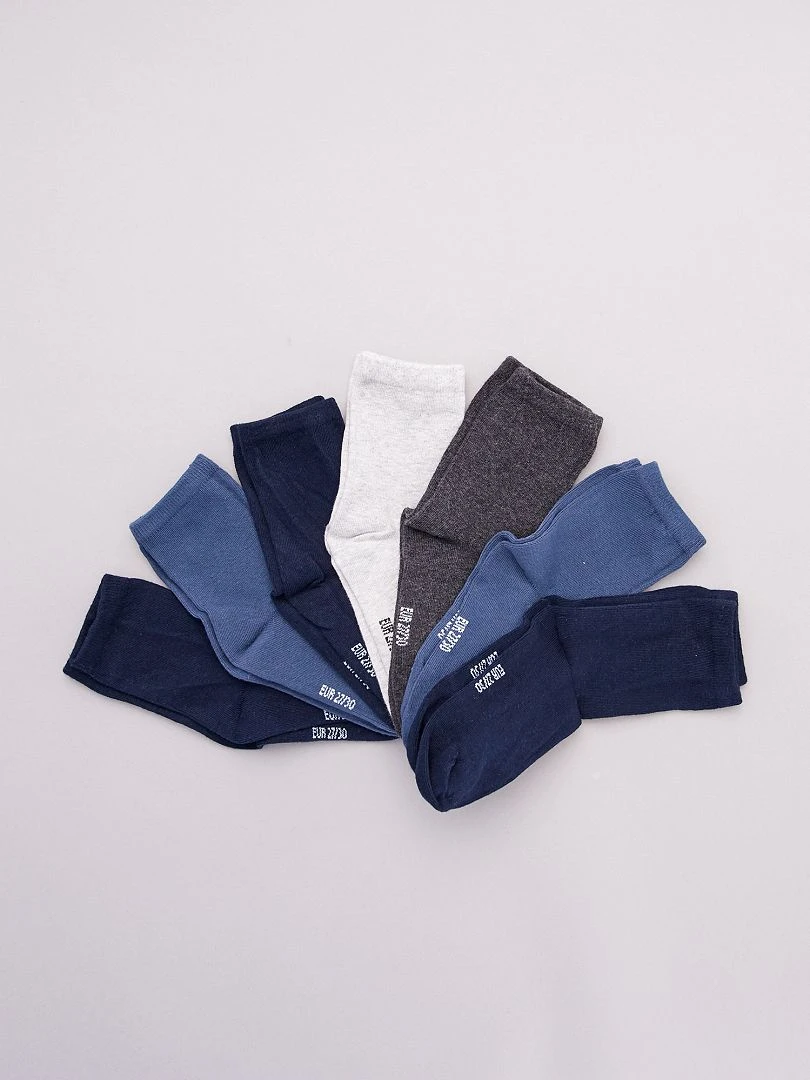 Lot de 7 paires de chaussettes bleu